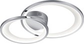 LED Plafondlamp - Iona Granity - 29W - Warm Wit 3000K - Dimbaar - Ovaal - Mat Chroom - Aluminium