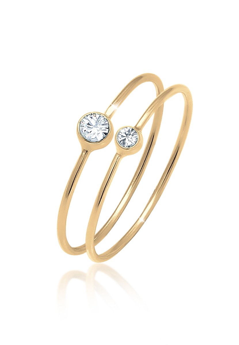 Elli - Ring - Dames Set Elegant Basis met Kristallen in 925 Sterling Zilver - Dames