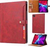 Kalfsstructuur Dubbele vouwsluiting Horizontale flip lederen tas met fotolijst & houder & kaartsleuven & portemonnee voor iPad Air (2020) 10.9 (rood)