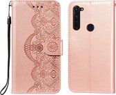 Voor Motorola Moto G Stylus Flower Vine Embossing Pattern Horizontale Flip Leather Case met Card Slot & Holder & Wallet & Lanyard (Rose Gold)