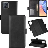 Voor vivo iQOO U3 / vivo Y52S Dual-side magnetische gesp Horizontale flip lederen tas met houder & kaartsleuven & portemonnee (zwart)