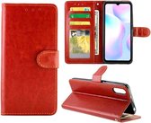 Voor Xiaomi Redmi 9A Crazy Horse Textuur Lederen Horizontale Flip Beschermhoes met Houder & Kaartsleuven & Portemonnee & Fotolijst (Bruin)