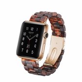 Simple Fashion Resin Horlogebandje voor Apple Watch Series 5 & 4 44 mm & Series 3 & 2 & 1 42 mm (donkerrood)