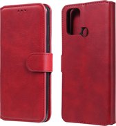 Voor OPPO Realme 7i / C17 klassieke kalfsstructuur PU + TPU horizontale flip lederen tas, met houder & kaartsleuven en portemonnee (rood)