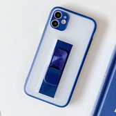 Doorschijnend Frosted TPU + PC magnetische beschermhoes met felle kleur onzichtbare beugel voor iPhone 11 (saffierblauw)