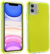 Voor iPhone 12/12 Pro 3 in 1 Dreamland PC + TPU effen kleur transparante rand beschermhoes (geel)