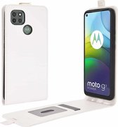 Voor Motorola Moto G9 Power R64 Textuur Enkele Verticale Flip Lederen Beschermhoes met Kaartsleuven & Fotolijst (Wit)