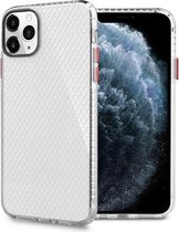 Voor iPhone 12/12 Pro honingraat schokbestendig TPU-hoesje (transparant rood)