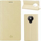 Voor Nokia 5.3 ViLi schokbestendige TPU + PU horizontale flip beschermhoes met kaartsleuf en houder (goud)