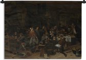 Tapisserie Jan Steen - Prinsjesdag - Peinture de Jan Steen Tapisserie coton 120x90 cm - Tapisserie murale avec photo