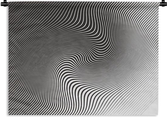 Wandkleed Zwart wit illustratie - Een zwart-wit illustratie van een patroon Wandkleed katoen 150x112 cm - Wandtapijt met foto