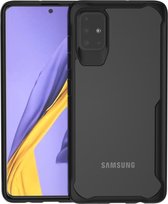 Voor Galaxy A51 Transparante PC + TPU schokbestendig beschermhoes met volledige dekking (zwart)