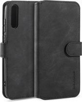 Voor Huawei Enjoy 10s DG.MING Retro Oil Side Horizontal Flip Case met houder & kaartsleuven & portemonnee (zwart)