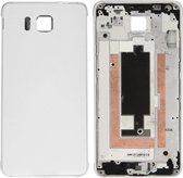 Volledige behuizingsdeksel (frontbehuizing LCD-frame bezelplaat + middelste frame bezel achterplaat behuizing cameralenspaneel + batterij achterkant) voor Galaxy Alpha / G850 (wit)