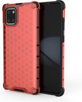 Voor Galaxy A71 Shockproof Honeycomb PC + TPU Case (rood)