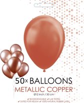 50 Koperkleurige metallic ballonnen.