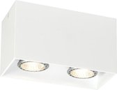 QAZQA qubo - Moderne Plafondspot | Spotje | Opbouwspot - 2 lichts - L 165 mm - Wit -  Woonkamer | Slaapkamer | Keuken
