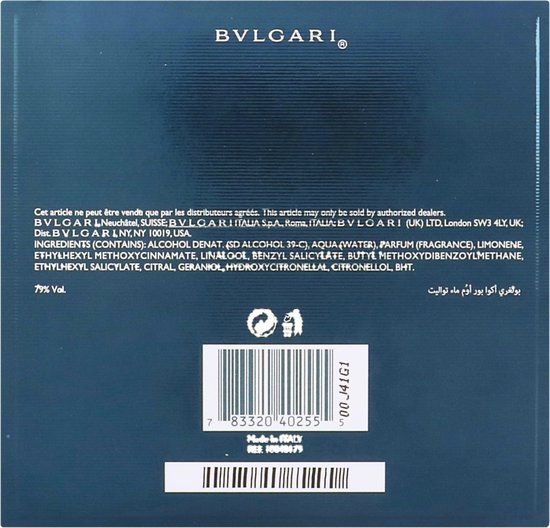 Bvlgari Aqva Pour Homme Eau de Toilette Spray 100 ml