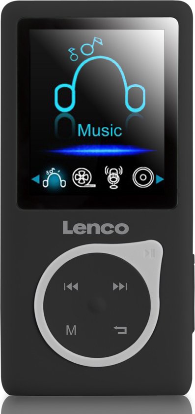Lenco xemio-668 - mp3-speler incl. 8gb micro sd en oordopjes - zwart