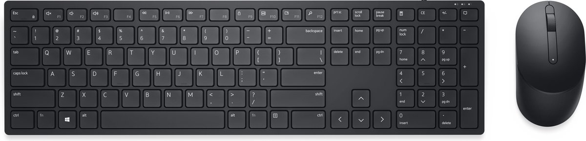 DELL KM5221W toetsenbord Inclusief muis RF Draadloos QWERTZ Duits Zwart