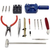 MMOBIEL 16-delige Professioneel Horlogemaker Sieradenreparatie Toolkit - incl. Horloge Band Pin Link Verwijderaar, Achterkant Opener Schroefmoersleutel - voor Horloge Reparaties en Plaatsen van de Batterijen