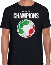 Italie EK/ WK supporter t-shirt - we are the champions met Italiaanse voetbal - zwart - heren - kleding / shirt XL