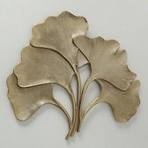 Wanddecoratie 74cm Ginkgo Goud | Wanddecoratie  | 3d Wanddecoratie Zonder Kader | 1 Jaar Garantie