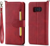 Voor Galaxy S8 + multifunctionele afneembare magnetische horizontale flip lederen tas met kaartsleuven en houder en portemonnee en fotolijst (rood)