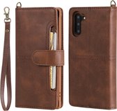 Voor Galaxy Note 10 Multifunctionele afneembare magnetische horizontale flip lederen tas met kaartsleuven en houder en portemonnee en fotolijst (koffie)