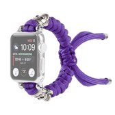 Schedel Paraplu Koord Gevlochten Horlogebandje Voor Apple Watch Series 6 & SE & 5 & 4 40mm / 3 & 2 & 1 38mm (Paars)