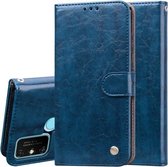 Voor Huawei Honor 9A Zakelijke Stijl Olie Wax Textuur Horizontale Flip Leren Case met Houder & Kaartsleuven & Portemonnee (Koningsblauw)