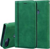 Voor Huawei Honor 9 Lite Frosted Business Magnetische Horizontale Flip PU Leather Case met houder & kaartsleuf & lanyard (groen)