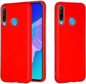 Voor Huawei Y7p / P40 Lite E Pure Color Vloeibare siliconen schokbestendige volledige dekking beschermhoes (rood)