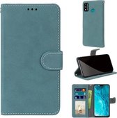 Voor Huawei Honor 9X Lite Retro Frosted Horizontale Flip PU lederen hoes met houder & kaartsleuven & portemonnee & fotolijst (blauw)