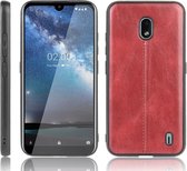 Voor Nokia 2.2 schokbestendig naaien koe patroon skin pc + pu + tpu case (rood)
