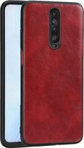 Voor Xiaomi Redmi K30 Crazy Horse Getextureerd Kalfsleer PU + PC + TPU Case (Rood)