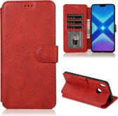 Voor Huawei Honor 8X Kalfs Textuur Magnetische Gesp Horizontale Flip Leren Case met Houder & Kaartsleuven & Portemonnee & Fotolijst (Rood)