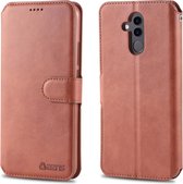 Voor Huawei Mate 20 Lite / Maimang 7 AZNS kalf textuur magnetische horizontale flip pu lederen case met houder & kaartsleuven & fotolijst (bruin)