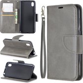 Retro lamsvacht textuur pure kleur horizontale flip pu lederen case voor Huawei Y5 2019 & Honor 8s, met houder & kaartsleuven & portemonnee & lanyard (grijs)