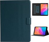 Voor Huawei MediaPad T8 effen kleur horizontale flip lederen tas met kaartsleuven en houder (donkergroen)