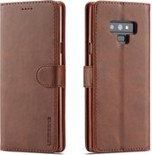 Voor Galaxy Note 9 LC.IMEEKE kalfsleer, horizontaal flip lederen tas, met houder en kaartsleuven en portemonnee (bruin)
