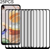 Voor LG Q61 25 stuks volledige lijm volledig scherm gehard glasfilm (zwart)