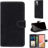 Voor Samsung Galaxy A72 5G Retro Frosted Horizontale Flip PU lederen tas met houder & kaartsleuven & portemonnee & fotolijst (zwart)