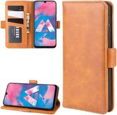 Voor Galaxy M30s Wallet Stand lederen mobiele telefoonhoes met portemonnee & houder & kaartsleuven (geel)