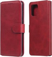 Voor Samsung Galaxy A42 5G klassieke kalfsstructuur PU + TPU horizontale flip lederen tas, met houder en kaartsleuven en portemonnee (rood)
