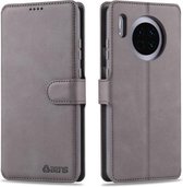 Voor Huawei Mate 30 AZNS Kalfsstructuur Horizontale Flip Leren Case, met Houder & Kaartsleuven & Portemonnee & Fotolijst (Grijs)