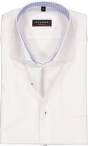 Eterna Modern Fit overhemd - korte mouw - wit structuur (contrast) - Strijkvrij - Boordmaat: 41