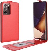 Voor Samsung Galaxy Note20 Ultra 5G R64 Textuur Enkele Verticale Flip Lederen Beschermhoes met Kaartsleuven & Fotolijst (Rood)