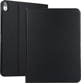 Open effen kleur elastische lederen tas voor iPad Pro 11 inch met standaard met slaapfunctie, TPU Soft Shell bodembehuizing (zwart)