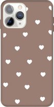 Voor iPhone 11 Pro Meerdere Love-hearts Pattern Colorful Frosted TPU telefoon beschermhoes (kaki)
